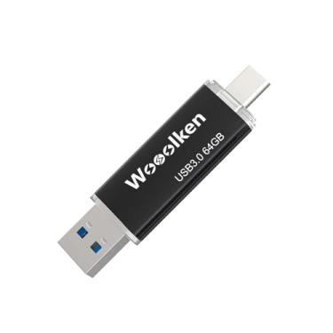 Imagem de Pen Drive USB C de 64 GB, Wooolken USB 3.0 Dual Drive Tipo-C Flash Drive OTG compatível com iPhone 16/15, Smartphone/Tablets/Computadores/Laptop Android (preto)