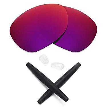 Imagem de Lentes de reposição e kits de borracha Mryok para óculos de sol Oakley Crosshair 2012, Midnight Sun Polarized Lenses & Black Rubber Kits, One Size