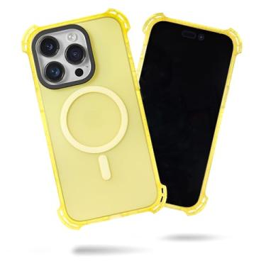 Imagem de SteepLab Capa Bubble Wrap para iPhone 15 Pro (tela de 6,1 polegadas, 2023) - A capa superprotetora com cantos de ar e compatível com MagSafe (adicionado amarelo)