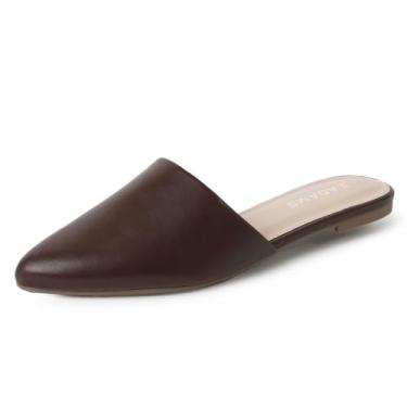 Imagem de J. Adams Lennox Mules para mulheres - Calcanhar plano com bico fino fechado, Chocolate, 5.5