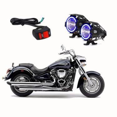 Imagem de Par Farol de Milha Angel Eye U7 Azul para Moto Kawasaki Vulcan VN 2000