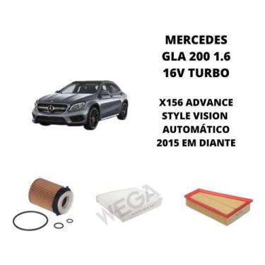 Imagem de Kit revisao filtros mercedes gla200 1.6 15 diante castrol - WEGA