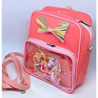 Imagem de Mochila Mini Bolsa Infantil com Ziper Bolso Princesas Disney Barbie com Lacinho Gel Glitter para Passeio Creche Moda