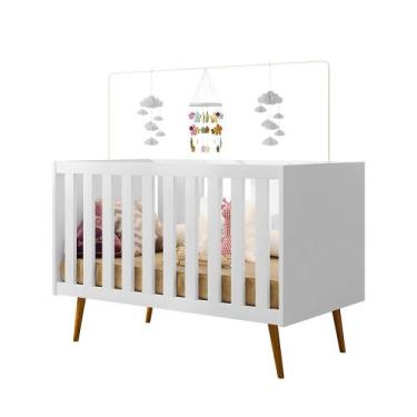 Imagem de Berço Mini Cama Retrô 3 EM 1 Ana Branco 100% MDF COM COLCHÃO- Mobili