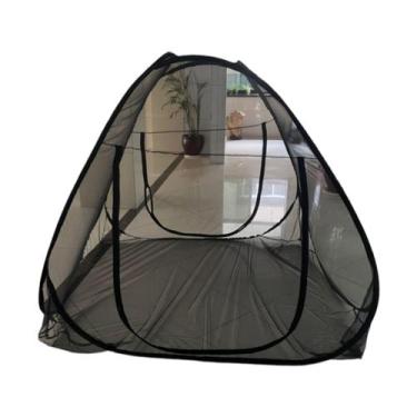 Imagem de Mosquiteiro Preto Tenda Cama Casal Dobrável Pratico E - H2C
