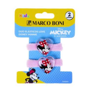 Imagem de Kit 2 Elásticos De Cabelo Sem Metal Love Minnie Marco Boni, Rosa