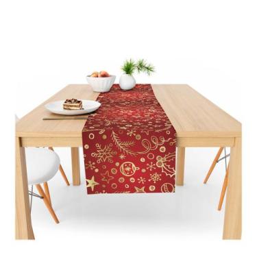 Imagem de Caminho De Mesa Decorativo Natalino 160x40cm 100% Poliéster - PRESENTE