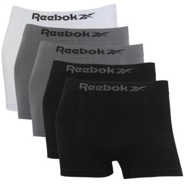 Imagem de Kit 5 Cueca Boxer Reebok Masculina Premium Classic Microfibra, 1branco