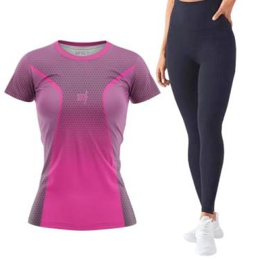 Imagem de Kit Calça Legging Moda Fitness Grossa Blusa Academia Feminina Fina Tre