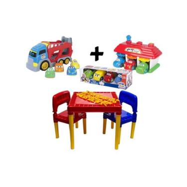 Imagem de Kit Mesinha Tritec + Brinquedo Divertido Cars Cargo Garagem - Big Star