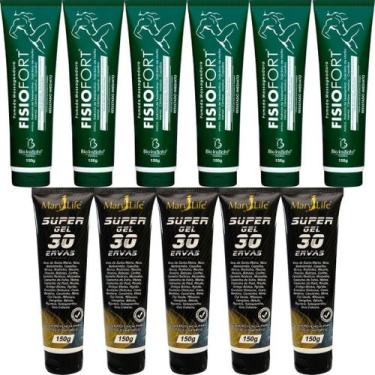 Imagem de Revenda 6 Pomada Fisiofort 150G + 5 Super Gel 30 Ervas 150G - Bio Inst