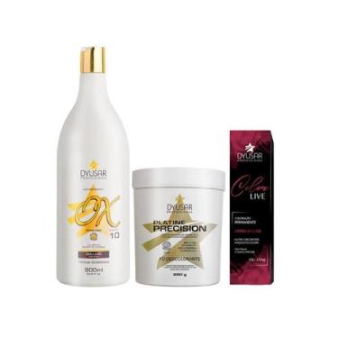 Imagem de Kit Pó Descolorante De 250 G + Ox De 40 Vol + Coloração 7.7 - Dyusar C