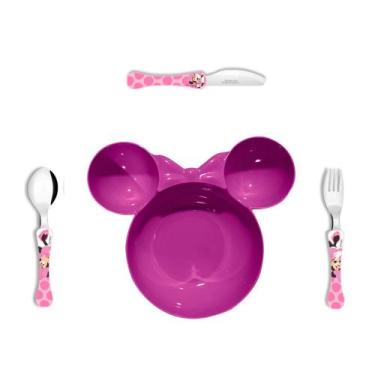 Imagem de Prato fundo Orellhas MINNIE com talheres em inox - Utensilios do Chef