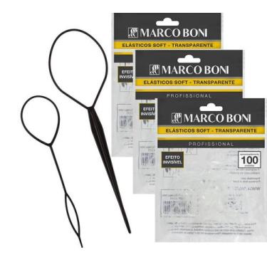 Imagem de Kit agulha modeladora + 300 elastico transparente marco boni