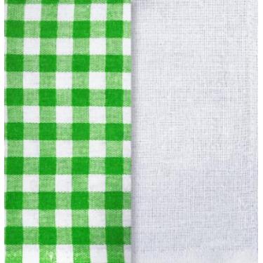 Imagem de Pano prato xadrez verde / branco 2un vabene