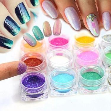 Imagem de Kit Com 12 Cores Glitter - Decoração Unhas Nail Art - oem