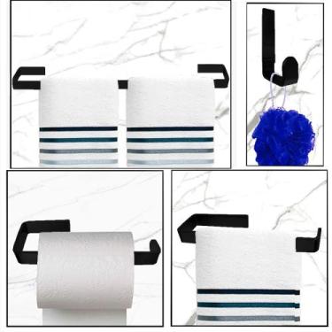 Imagem de Kit Acessorios para banheiro Preto Modern 4 peças - vsa