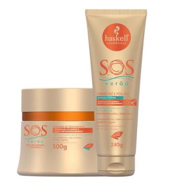 Imagem de Kit S.O.S Verão 1 Máscara 300g 1 Creme Pré e Pós Sol 240g Haskell