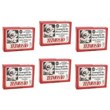 Imagem de Grampo Teimoso N7 Preto Caixa C/ 100un Kit 03 Caixas Grandes Incolor, 