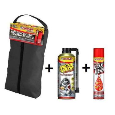 Imagem de Bolsa De Ferramentas+ Reparador Pneu Cheio+ Desengripante - Luxcar, Pr