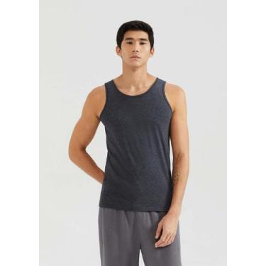 Imagem de Regata Básica Masculina Slim - Hering, G, Cinza escuro