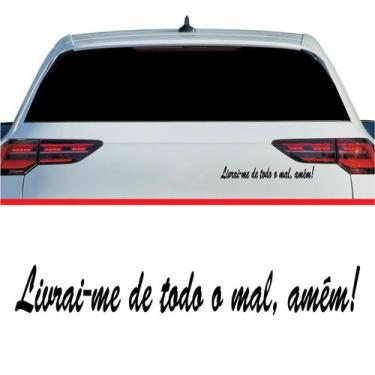 Imagem de Adesivo sem resina livrai-me de todo o mal amem - Teu Adesivo, Preto1