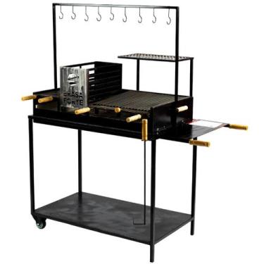 Imagem de Churrasqueira Parrila Argentina Grande Portátil Brasa Forte Completa -