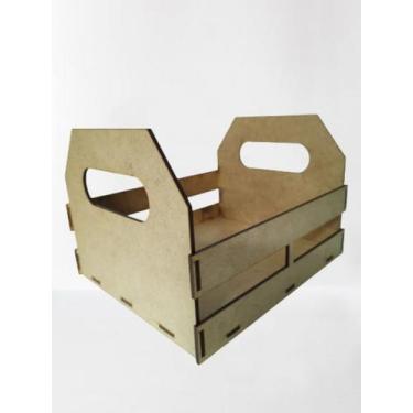 Imagem de Cesto Caixote em MDF 22cm x 19cm x 15,5cm - Arte Magazine