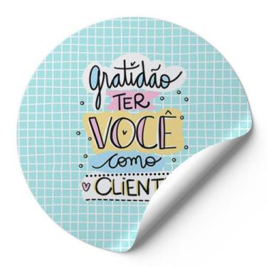 Imagem de 120 Etiquetas Adesivas Redondas Gratidão Ter Você Como Cliente Impress
