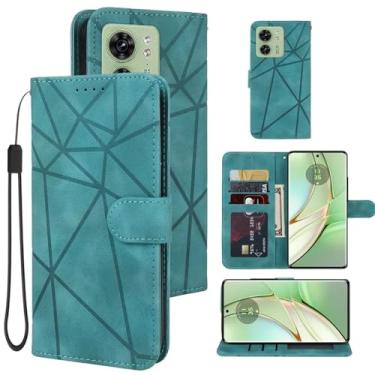 Imagem de Tothedu Capa carteira para Motorola Edge 40/Motorola Edge 2023/Moto Edge geração 4, suporte de couro flip para cartão de crédito com alça para celular para Motorola Edge 2023 5G verde