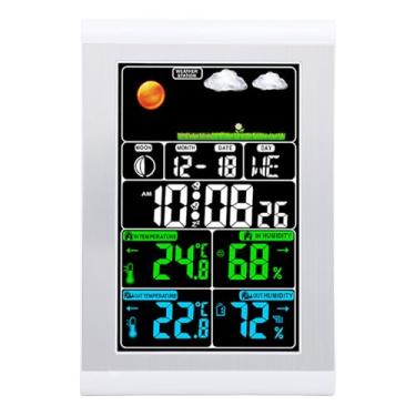 Imagem de Relógio Meteorológico Digital W Display para Monitor de Umidade de Temperatura Externa Interna - Medidor de Clima Iendly de Jardim