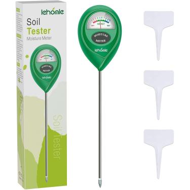 Imagem de lehomle Medidor de umidade do solo – Medidor de água de plantas – Medidor de umidade para plantas de casa, ferramentas de cuidados com plantas – Verde
