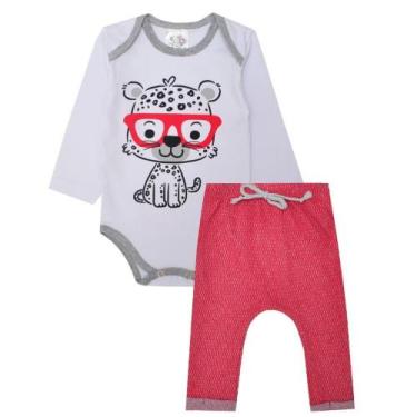 Imagem de Conjunto Bebê Body + Calça Tigre Vermelho - LANDA BABY, P
