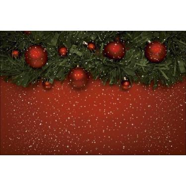 Imagem de Painel de Lona Natal Enfeite Vermelho - Fabrika de Festa, 300x200cm