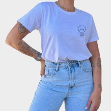 Imagem de Blusa Camiseta Modesta Estampa Versículo João Lâmpada Bíblia Moda Cris