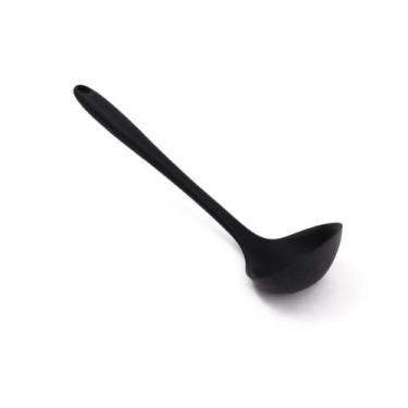 Imagem de Utensílios de Cozinha Silicone Maciço Colheres Espátula MEK, Preto, Co