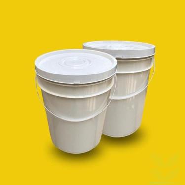 Imagem de Balde para gelo seco 20 Litros com Tampa - 2 Pçs - Nastripack, Branco,