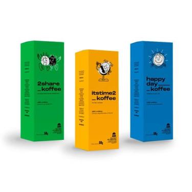 Imagem de Cápsula de Café 3 Variações De Aromas Koffeeklub Kit 30 Un. - KOFFEE K