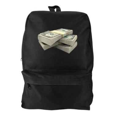 Imagem de Mochila Bolsa Masculina Basica Escolar Pega a Visão Estampado Dollar -