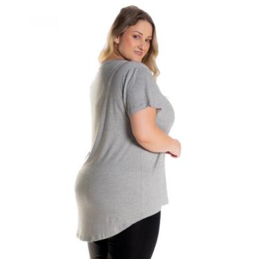 Imagem de Blusa Feminina Plus Size Mullet 1126 - Mulher Única, G4, Mescla