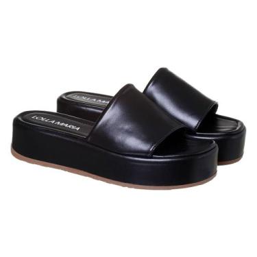 Imagem de Chinelo feminino plataforma lolla maria - Lolla Maria Calçados, Preto,