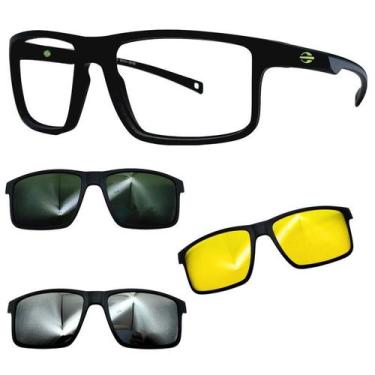 Imagem de Oculos Mormaii Swap 5 6127 AAS Preto Fosco Com 3 Clipons, G15, Prata, 