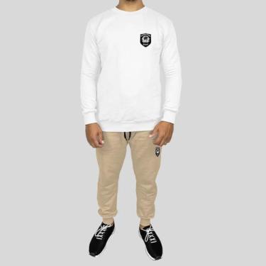 Imagem de Conjunto Calça e Blusa Moletom Careca Sem Capuz Algodão Segurança - MP