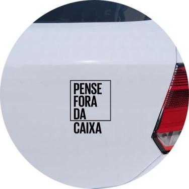 Imagem de Adesivo de Carro Pense Fora da Caixa - Cor Preto - Melhor Adesivo, Pre