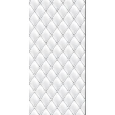 Imagem de Papel de Parede Adesivo Capitonê Couro Branco Gelo Cabeceira de Cama 3