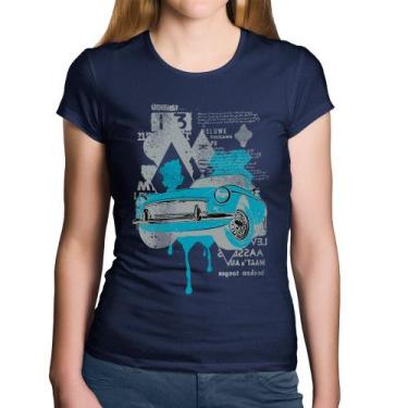 Imagem de Baby Look Algodão Vintage Classic Car Painting - Foca na Moda, Marinho