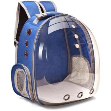 Imagem de Bolsa  Mochila Transporte Pet  Astronauta Cachorro Gato Tep tep Azul