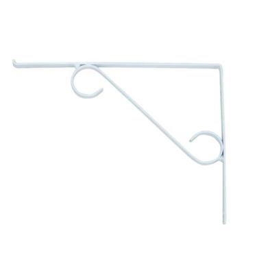 Imagem de Cantoneira Branca Suporte Mão Francesa em S p/ Vidro 30x50cm - Ouro Mi