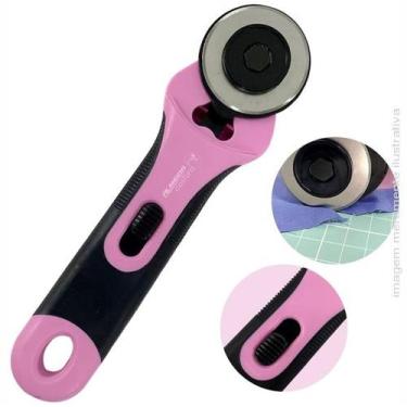 Imagem de Cortador manual circular 45mm para costura e patchwork - cl-45nr rosa 