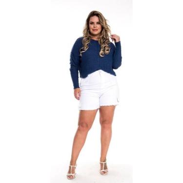 Imagem de Shorts Sarja Lycra Plus Branco - Razon Jeans, 52, Branco